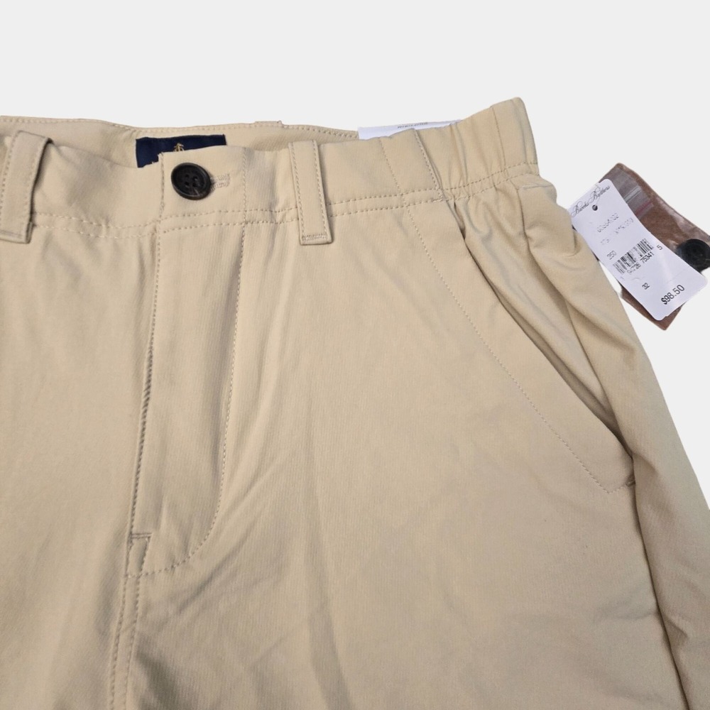 Brooks Brothers Men's Solid Flat Front Golf Shorts Beige Wheat Size W32 NWT - Picture 3 of 9